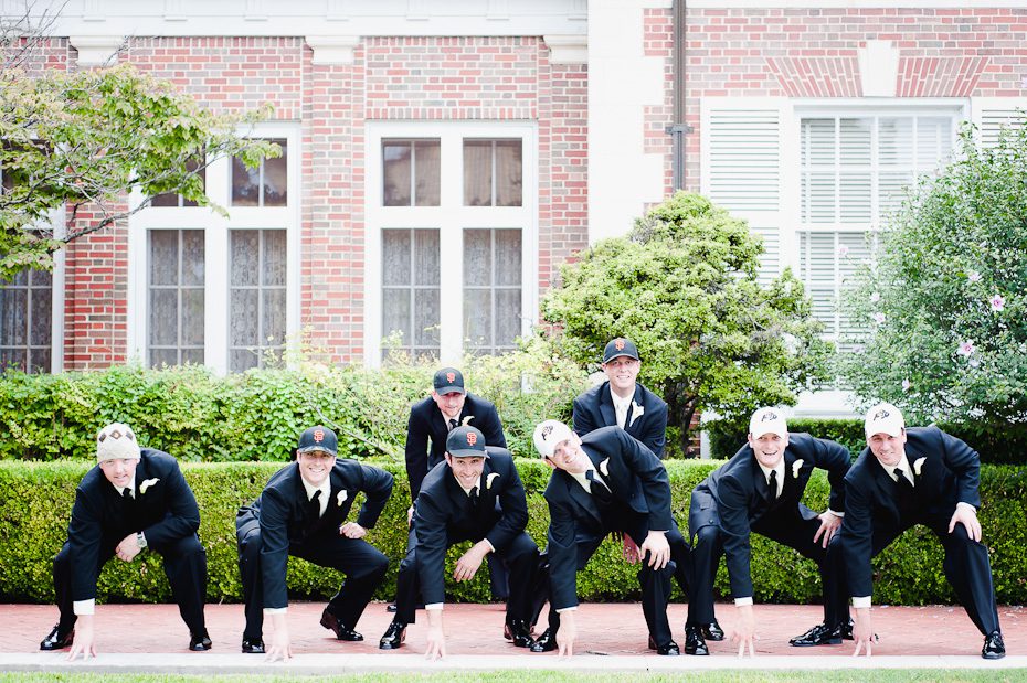 6_creative_groomsmen_football_pose weddings austin 6 creative groomsmen football pose Austin Wedding Photography | Saint Austins Cathedral and Texas Federation of Womens Club Mansion Wedding