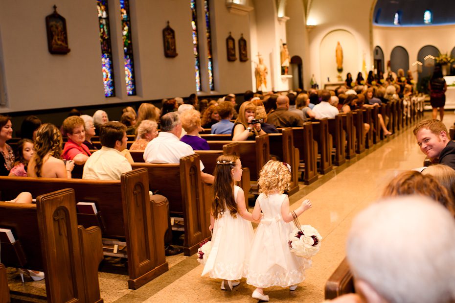 flower_girls_walking_down_aisle_wedding_ceremony weddings ennis austin Germenis 501 Austin Wedding Photographer | Central Texas Autumn Wedding