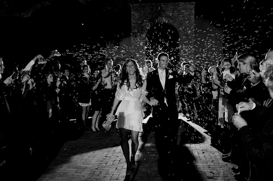 wedding photo bubble exit Camp Lucy Driftwood Texas